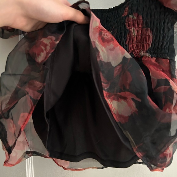 Gorgeous pink flowers black blouse from Thirty Thirty LA cute summer top - Picture 5 of 10